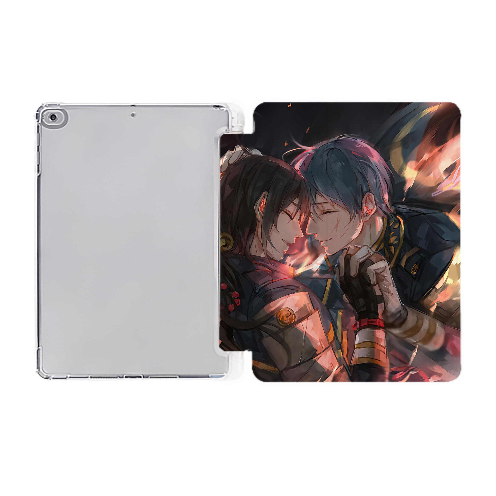 （画像用） 刀剣乱舞 Touken Ranbu IPad ケース ペン収納付き 三つ折りスタンド PUレザー×シリコン 対応機種9.5/10.5/10.9インチ